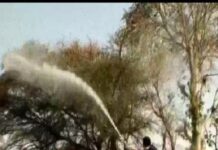 टोळांच्या हल्ल्याला रोखण्यासाठी ऊस विभागाकडून ड्रोन चा वापर