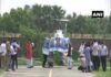 Narendra Singh Tomar flags-off helicopter for locust control operations Union Minister Narendra Singh Tomar flags off helicopter for locust control operations (Photo: ANI)
