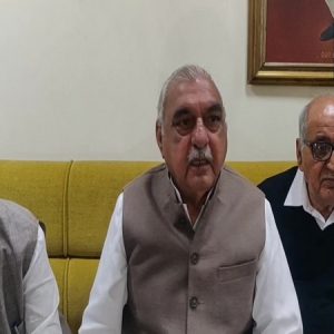 "Former Haryana Chief Minister and Congress leader Bhupinder Singh Hooda talks to reportes in Rohtak (Photo/ANI)