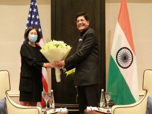 Union Minister of Commerce and Industry Piyush Goyal met with United States Trade Representative Katherine Tai