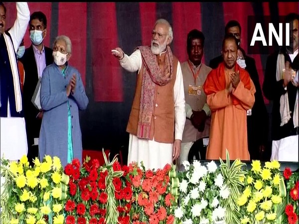 PM Modi lays foundation stone of Major Dhyan Chand Sports University in Meerut (Photo/ANI)