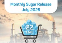 22 LMT monthly sugar quota released for July 2025; July 2024 consumption was 21.30 LMT
