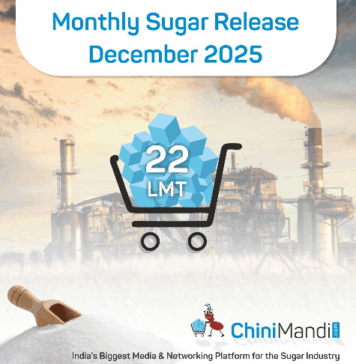 22 LMT monthly sugar quota released for December 2025