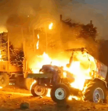 Farmers’ protest turns violent in Karnataka; tractors carrying cane set ablaze