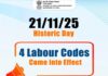 Government enforces four Labour Codes to simplify, streamline India’s labour laws