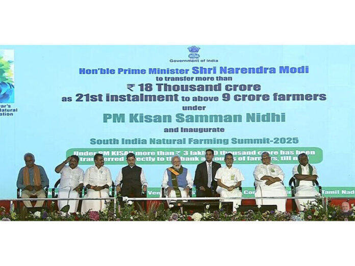 ani-pm_modi_releases_21st_instalment_of_pm-kisan_samman_nidhi_to_beneficiaries_at_function_in_coimbatore