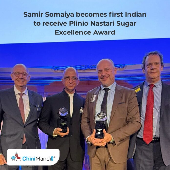 Samir Somaiya becomes first Indian to receive Plinio Nastari Sugar Excellence Award