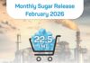 22.5 LMT monthly sugar quota released for February 2026